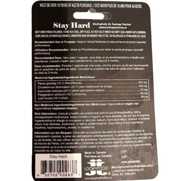 STAY HARD POUR HOMME PQT 2 (Rester Dur)