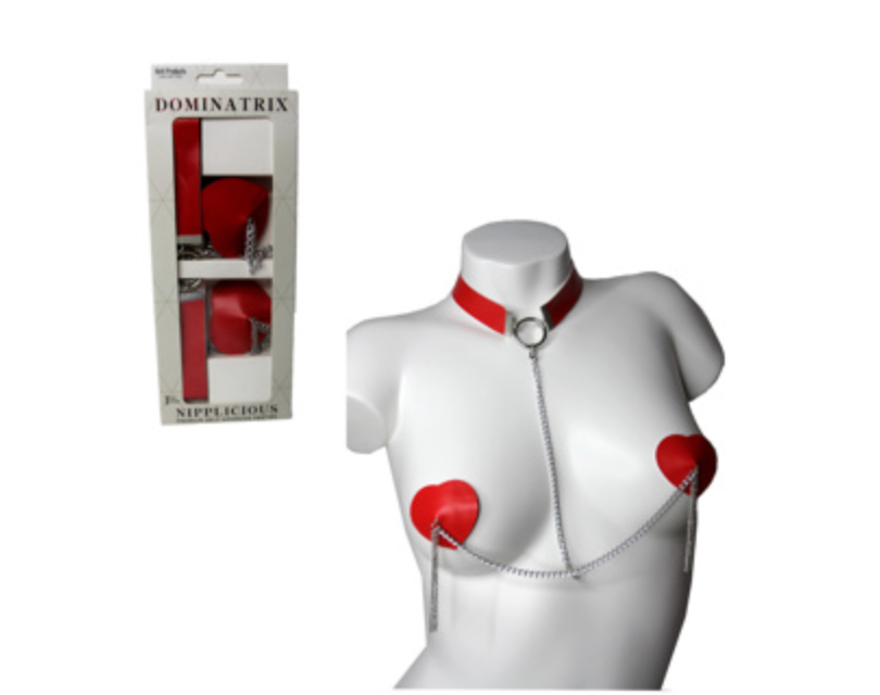 NIPPLICIOUS - RED PASTIES AND COLLAR