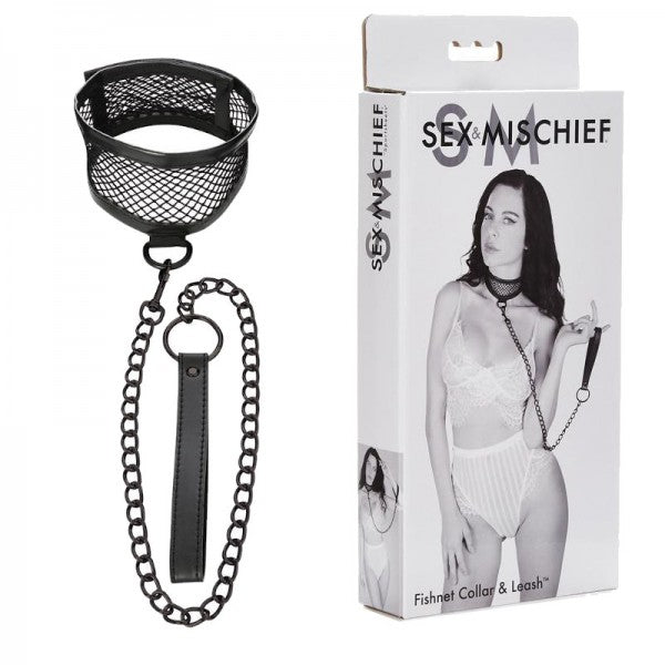 S&M - COLLIER ET LAISSE FISHNET