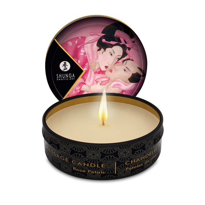 SHUNGA MINI CHANDELLE A MASSAGE PETALES DE ROSE