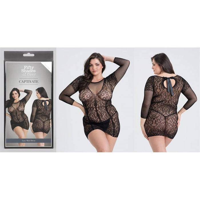 RABAIS - FSOG - Captivate Lacy Mini Dress - Plus