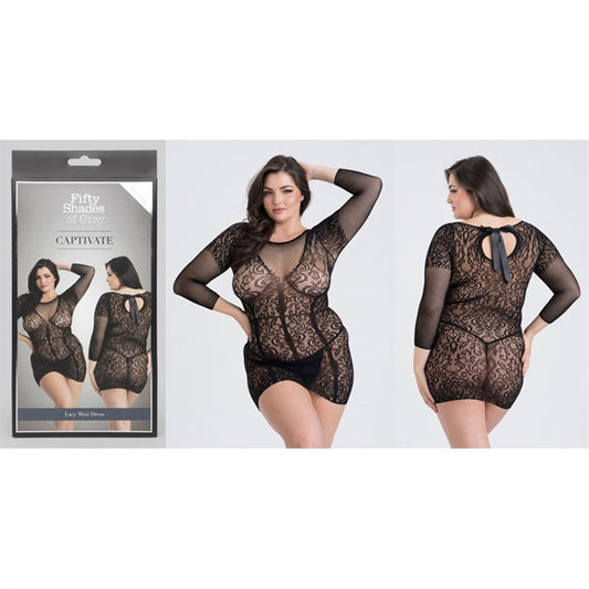 RABAIS - FSOG - Captivate Lacy Mini Dress - Plus
