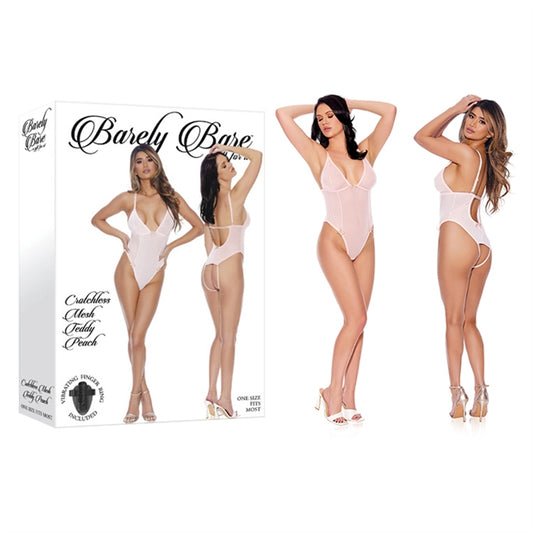 RABAIS - Crotchless Mesh Teddy Peach