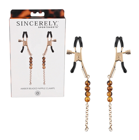 Sincerely - Amber Beaded Nipple Clamps