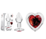 RABAIS - Red Heart Gem Glass Plug - Small