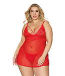 LINGERIE - LIPSTICK RED BABYDOLL QUEEN 12701X