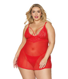 LINGERIE - LIPSTICK RED BABYDOLL QUEEN 12701X