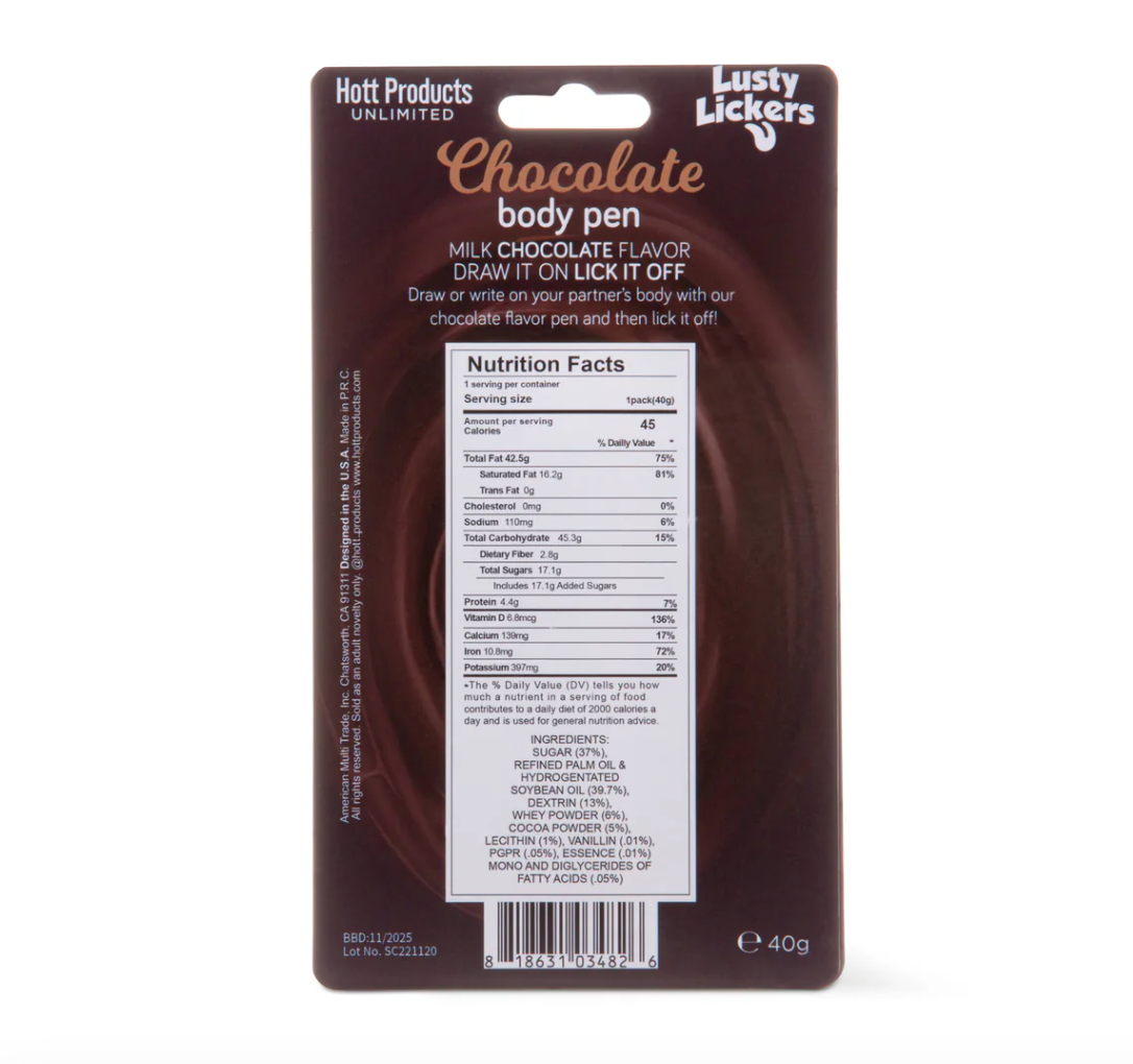 Stylo corporel en chocolat Lusty Licker - 40g