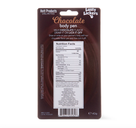 Stylo corporel en chocolat Lusty Licker - 40g