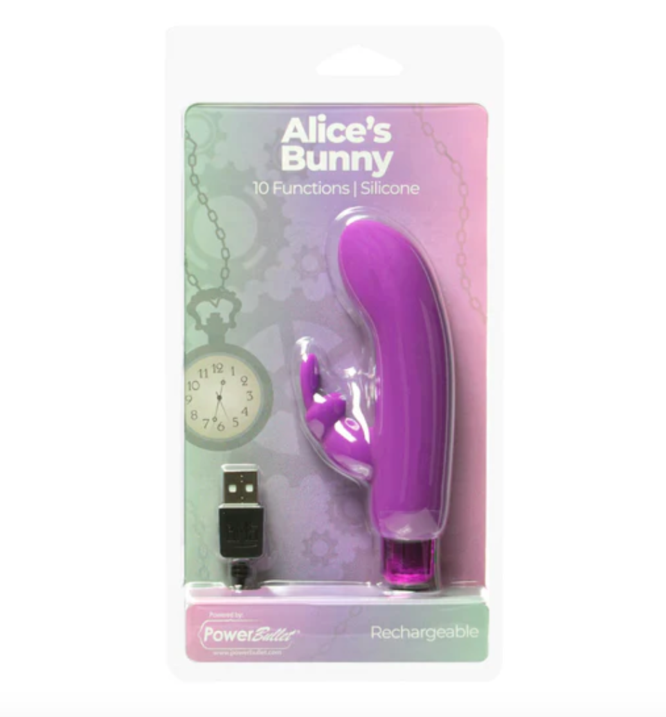 PowerBullet - Alice’s Bunny – Rechargeable Bullet with Removable Rabbit Sleeve – Purple