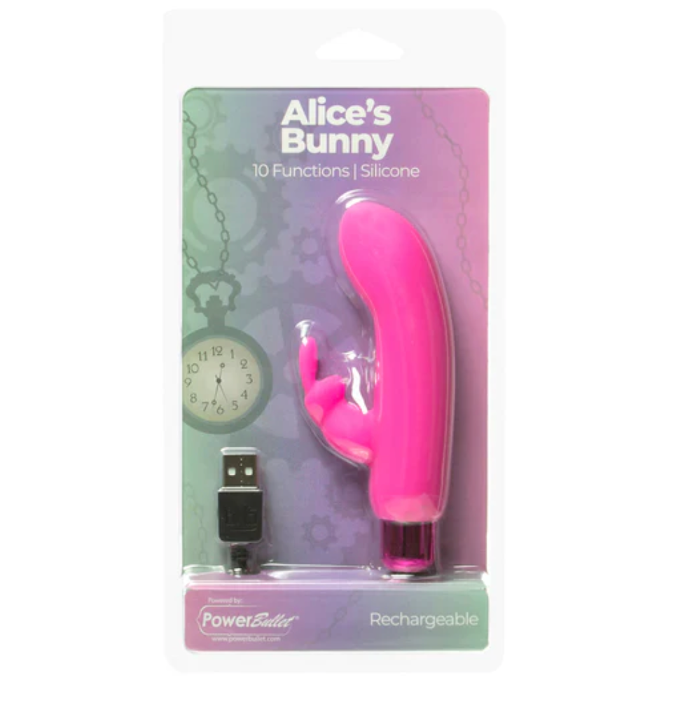 PowerBullet - Alice’s Bunny – Rechargeable Bullet with Removable Rabbit Sleeve – Pink