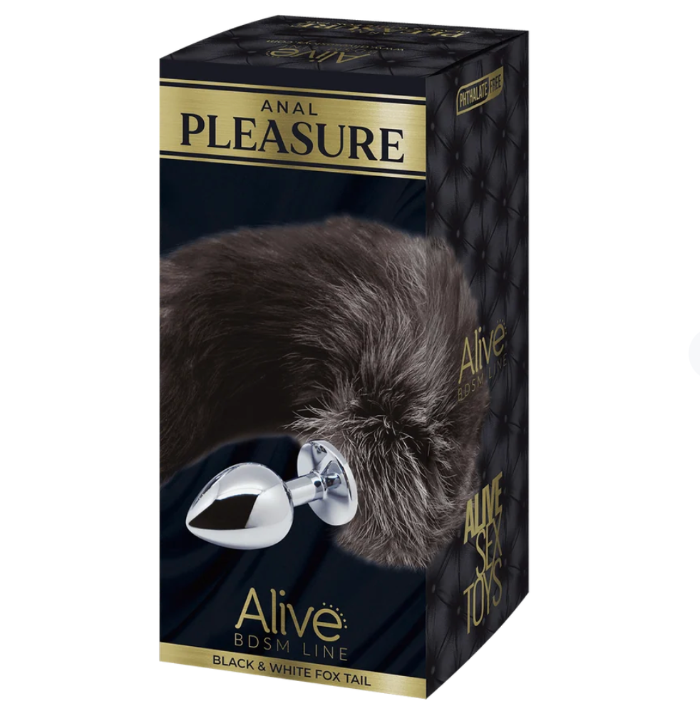 Black & White Fox Tail Medium - Alive
