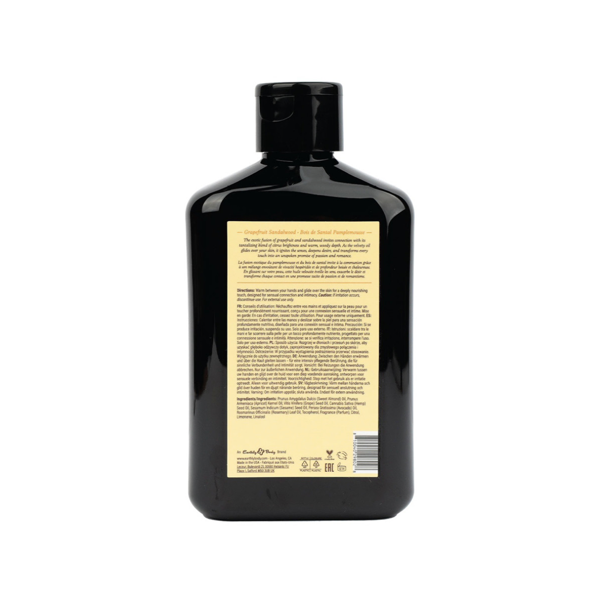 Earthly Body - Huile de Massage – Pamplemousse & Bois de Santal - 8oz