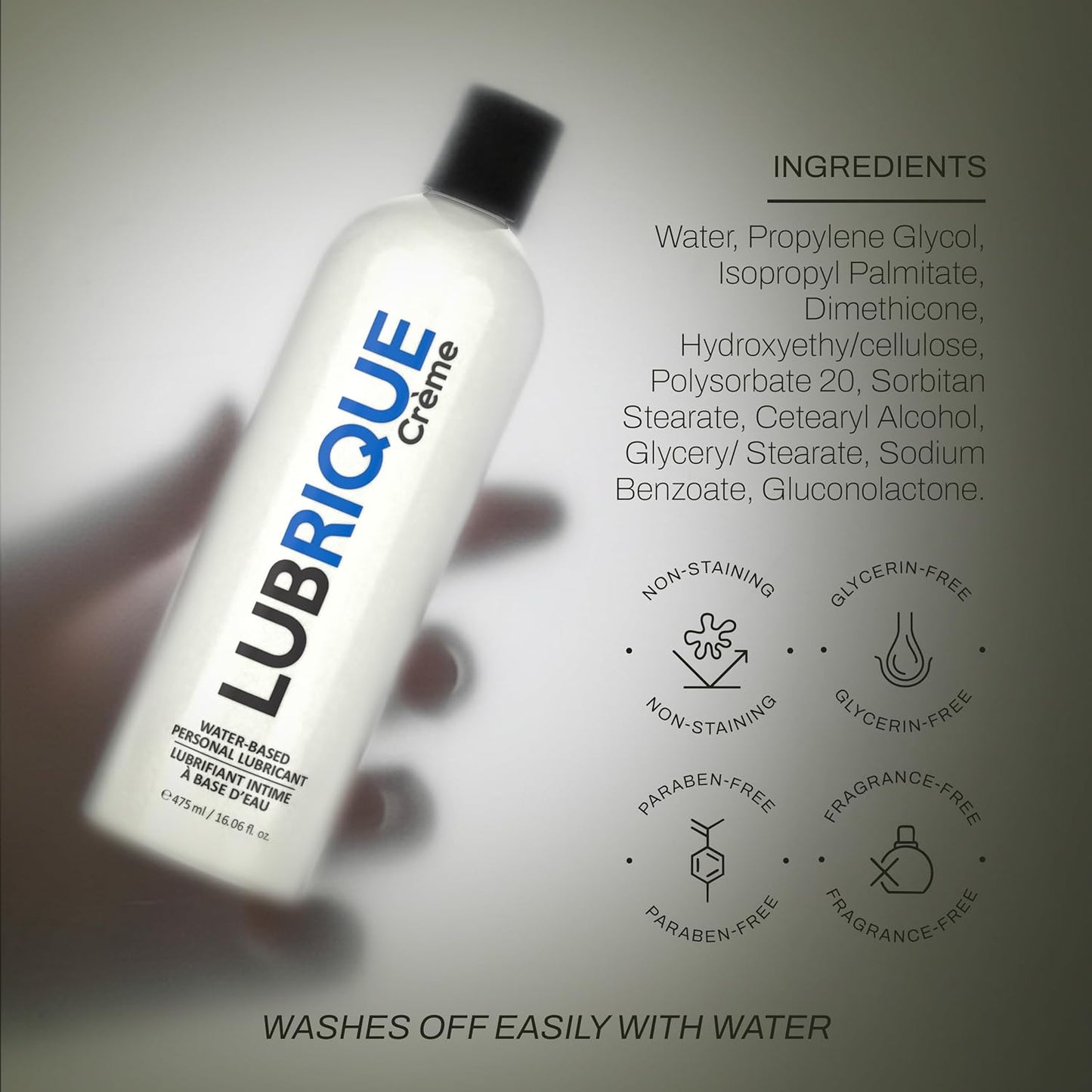 Lubrique - Lubrifiant Crème à Base d'eau 8oz