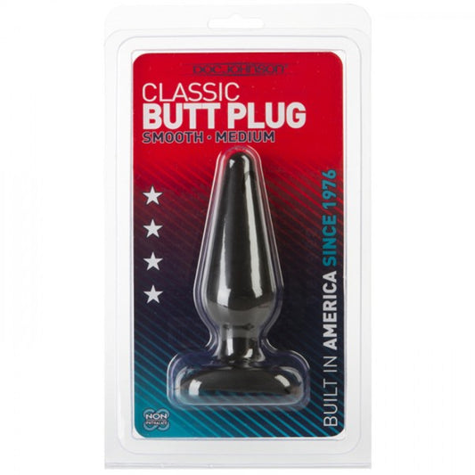 CLASSIC BUTT PLUG 5.5" BLACK MEDIUM