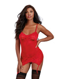 LINGERIE - NUISETTE DENTELLE ROUGE 11518