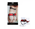 RED LACE CORSET STRAP-ON SPORTSHEETS